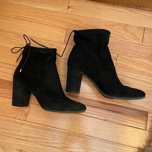 Black Christian Siriano tie-back ankle sock booties Size 8.5